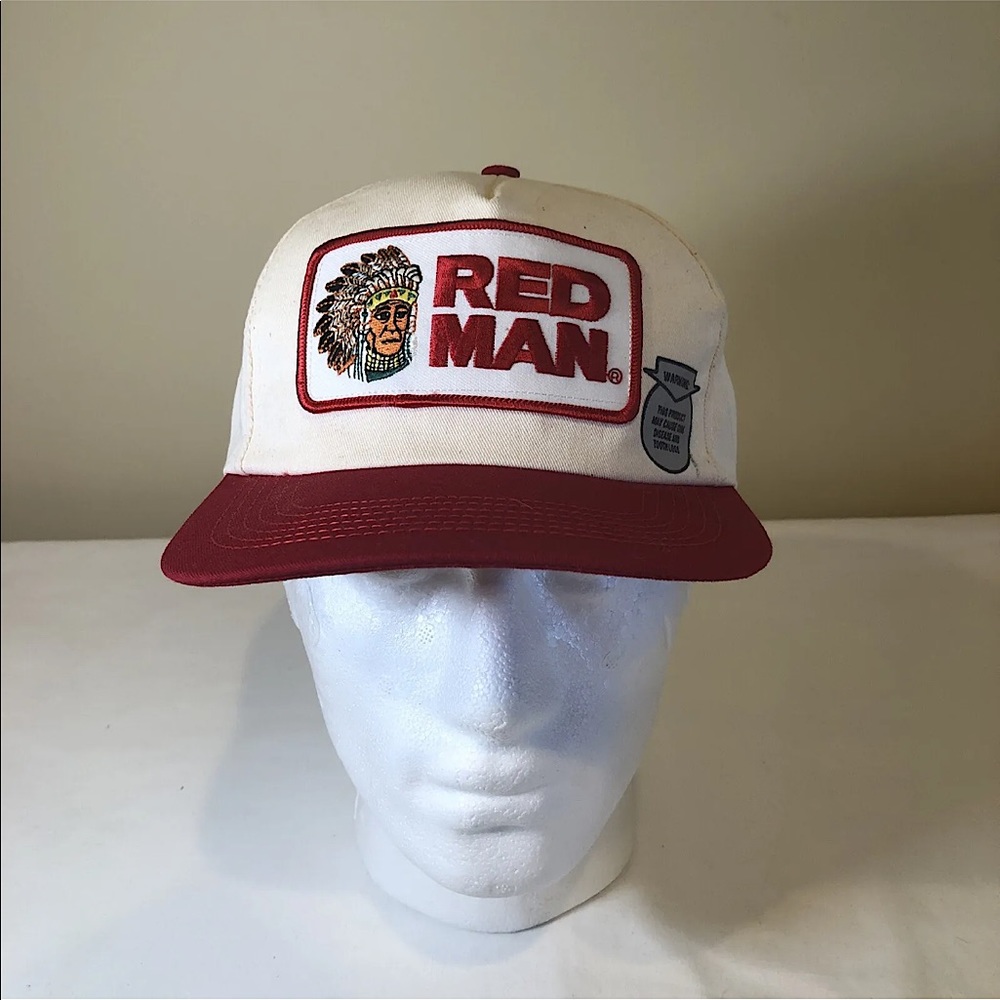 Red Man Chewing Tobacco With Patch SnapBack With Warning Label